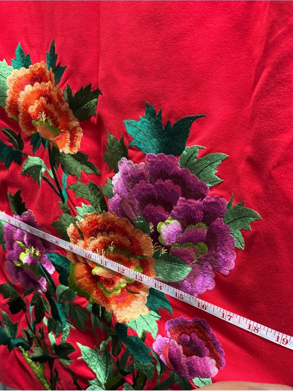 STYLEWE Red Dress with Multicolor Floral Embroidery - Picture 10 of 12